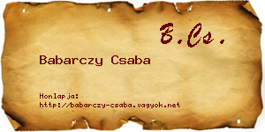 Babarczy Csaba névjegykártya