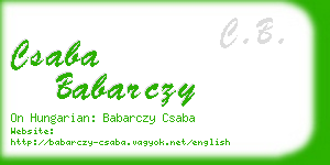 csaba babarczy business card